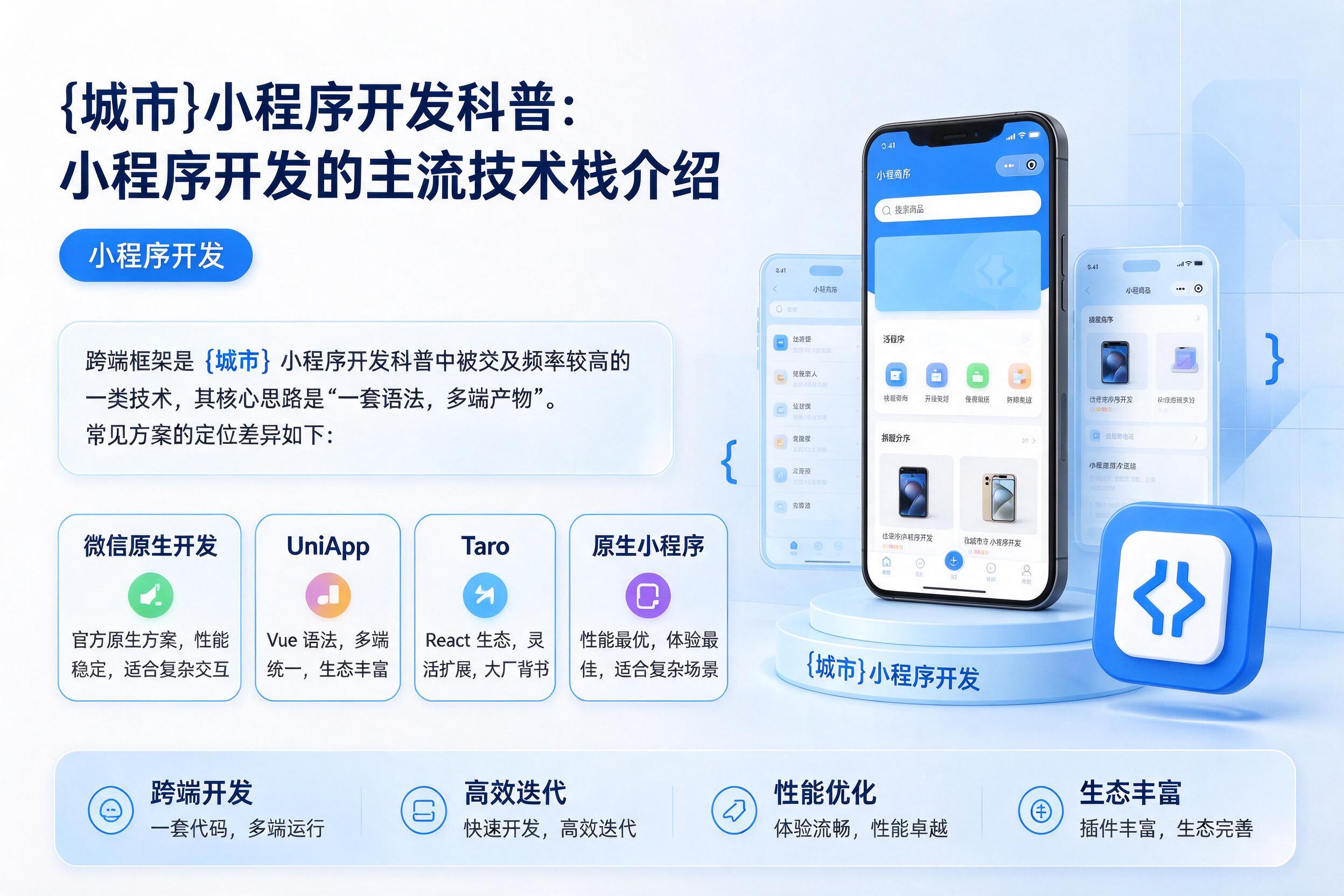饶阳小程序开发科普：小程序开发的主流技术栈介绍